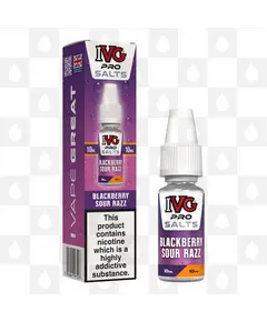 Blackberry Sour Razz by IVG Pro E Liquid | 10ml Nic Salt, Strength & Size: 10mg • 10ml