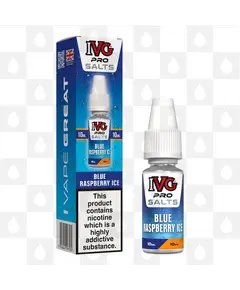 Blue Raspberry Ice by IVG Pro E Liquid | 10ml Nic Salt, Strength & Size: 10mg • 10ml