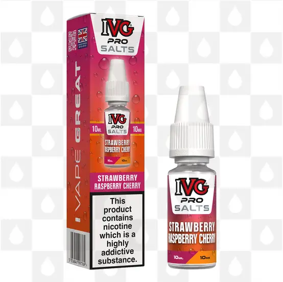Strawberry Raspberry Cherry by IVG Pro E Liquid | 10ml Nic Salt, Strength & Size: 10mg • 10ml