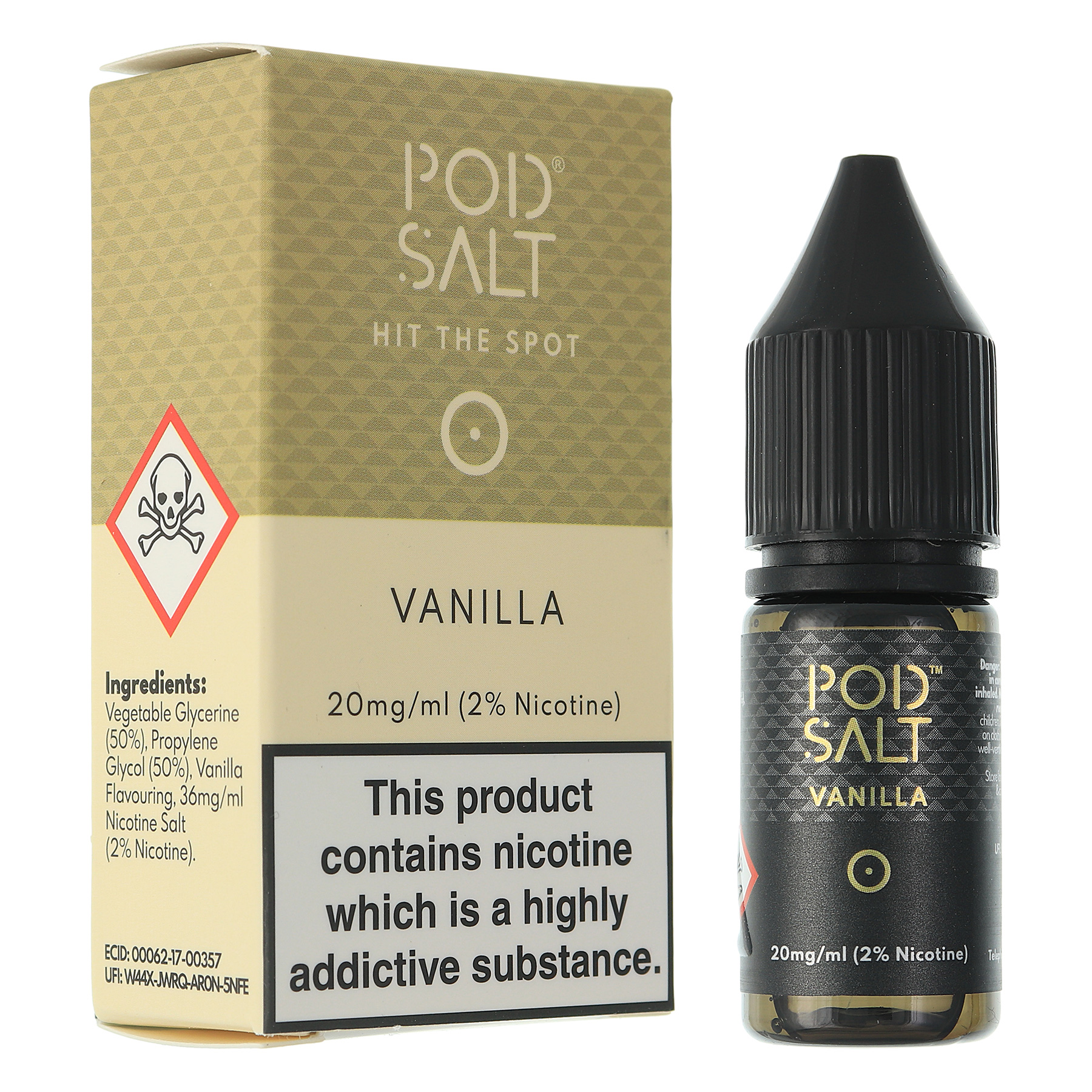 Vanilla Nic Salt 20mg by Pod Salt E Liquid | 10ml Bottles