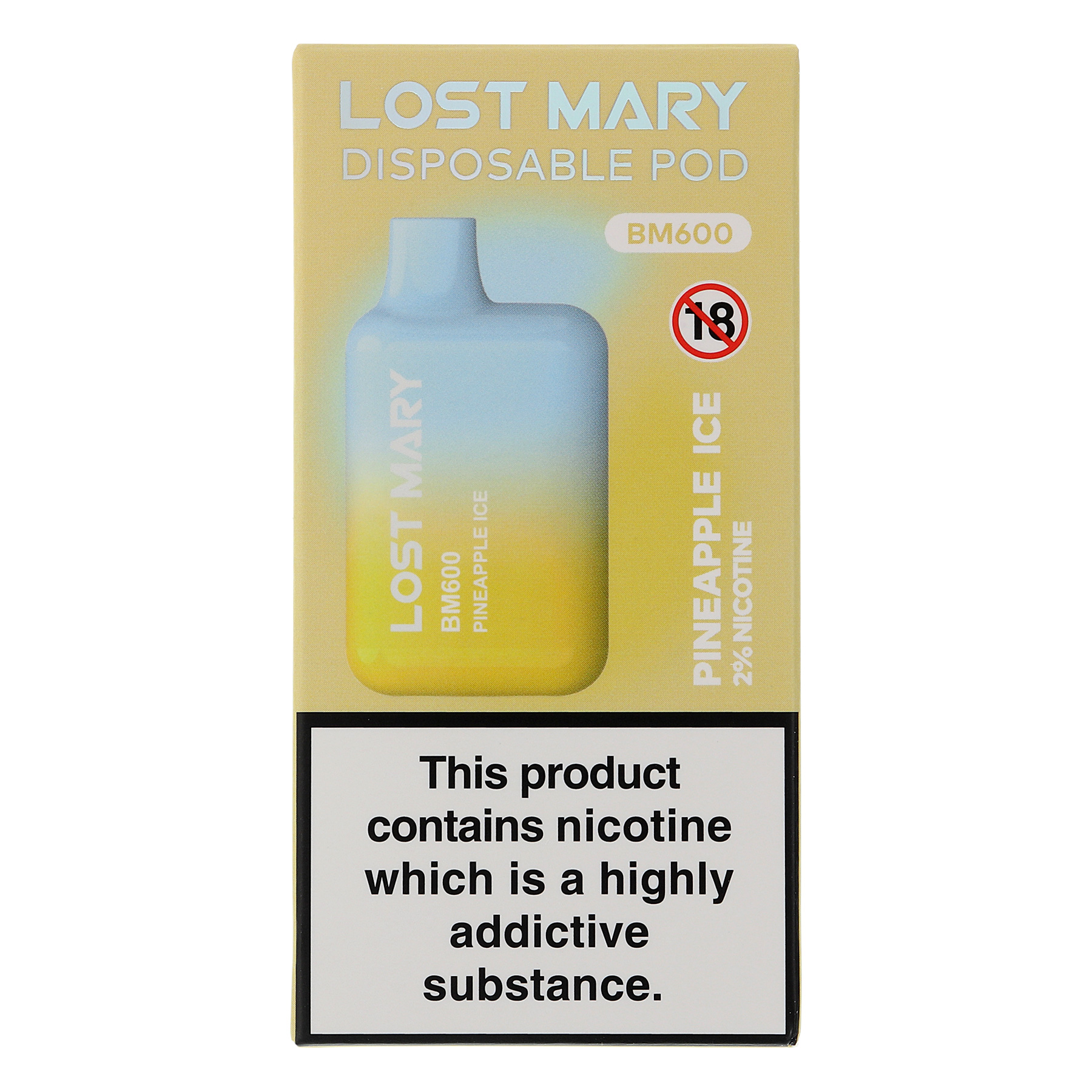 Pineapple Ice Lost Mary BM600 20mg Disposable Vapes