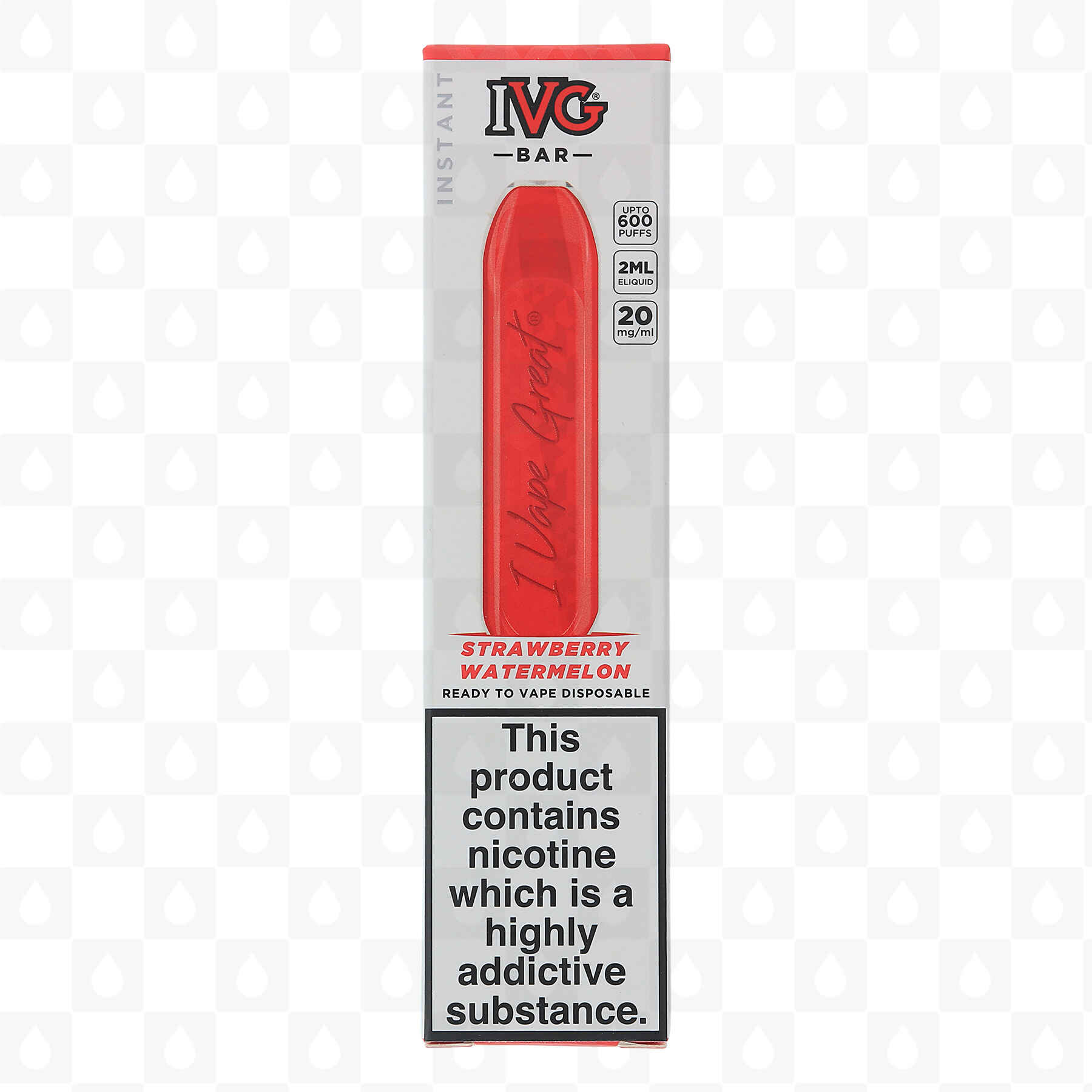 Strawberry Watermelon IVG Bar 20mg | Disposable Vapes - RedJuice UK