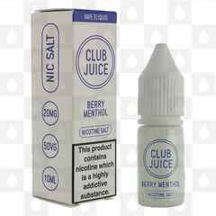 Berry Menthol Nic Salt 20mg by Club Juice E Liquid | 10ml Bottles, Strength & Size: 05mg • 10ml