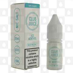 Ice Menthol Nic Salt by Club Juice E Liquid | 10ml Bottles, Strength & Size: 20mg • 10ml