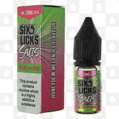 Melon on my Mind Nic Salt by Six Licks E Liquid | 10ml Bottles, Nicotine Strength: NS 20mg, Size: 10ml (1x10ml)