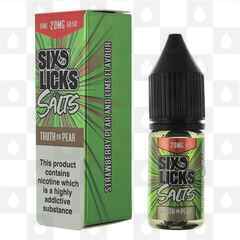 Truth or Pear Nic Salt by Six Licks E Liquid | 10ml Bottles, Nicotine Strength: NS 20mg, Size: 10ml (1x10ml)