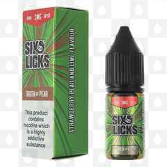 Truth or Pear 50/50 by Six Licks E Liquid | 10ml Bottles, Strength & Size: 18mg • 10ml • Out Of Date