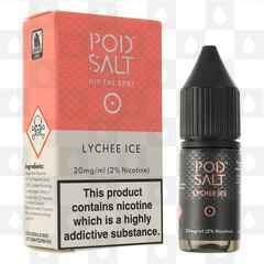 Lychee Ice Nic Salt by Pod Salt E Liquid | 10ml Bottles, Strength & Size: 20mg • 10ml
