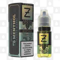 No6 | Menthol Tobacco by Zeus Juice E Liquid | 10ml Bottles, Strength & Size: 03mg • 10ml • Out Of Date