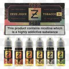 Tobacco Multi Pack by Zeus Juice E Liquid | 6 x 10ml Bottles, Strength & Size: 18mg • 6 x 10ml