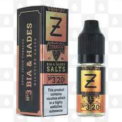 Bia & Hades Tobacco Nic Salt by Zeus Juice E Liquid | 10ml Bottles, Strength & Size: 20mg • 10ml