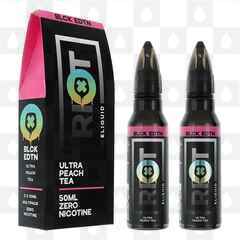 Ultra Peach Tea | Black Edition By Riot Squad E Liquid | 100ml Short Fill, Strength & Size: 0mg • 100ml (120ml Bottle)
