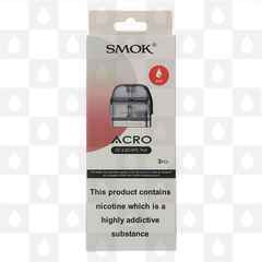 Smok Acro Replacement Pods, Pod Type: 3 X Smok Acro Pods DC 0.6 Ohm MTL (12-25W)