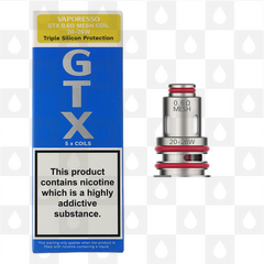 Vaporesso GTX Replacement Coils, Ohms: GTX MTL 0.6 Ohm Mesh Coils (20 - 26W)