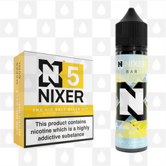 Banana Ice by Nixer E Liquid | 60ml Long Fill | Mixer Kit, Strength & Size: Salt 05mg • 60ml • Inc Shots (50/50)
