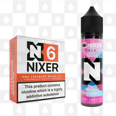 Blue Sour Raspberry by Nixer E Liquid | 60ml Long Fill | Mixer Kit, Nicotine Type: Regular Nicotine, Strength & Size: 06mg • 60ml • Inc Shots (70/30)