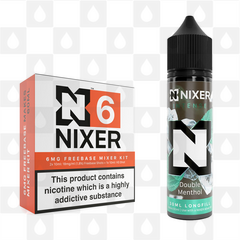 Double Menthol by Nixer E Liquid | 60ml Long Fill | Mixer Kit, Nicotine Type: Regular Nicotine, Strength & Size: 06mg • 60ml • Inc Shots (70/30)