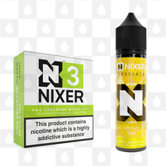 Lemon Tart by Nixer E Liquid | 60ml Long Fill | Mixer Kit, Strength & Size: 03mg • 60ml • Inc Shots (70/30)