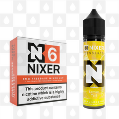 Lemon Tart by Nixer E Liquid | 60ml Long Fill | Mixer Kit, Nicotine Type: Regular Nicotine, Strength & Size: 06mg • 60ml • Inc Shots (70/30)