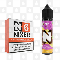 Pineapple Passionfruit by Nixer E Liquid | 60ml Long Fill | Mixer Kit, Nicotine Type: Regular Nicotine, Strength & Size: 06mg • 60ml • Inc Shots (70/30)
