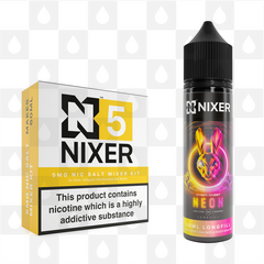 Neon by Cyber Rabbit x Nixer E Liquid | 60ml Long Fill, Nicotine Type: Nicotine Salt, Strength & Size: 05mg Salt • 60ml • Inc Shots (50/50)