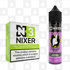 Redcurrant Grape & Cherry by Rachael Rabbit x Nixer E Liquid | 60ml Long Fill, Nicotine Type: Nicotine Free, Strength & Size: 00mg • 60ml • Inc VG/PG Shots (50/50)