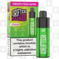 Drifter Bar 6000 | 6000 Puff | Pre-Filled Vape Kit (V1), Battery Type: V1, Strength & Puff Count: 20mg • 6000 Puffs, Flavour: Pineapple Peach Mango