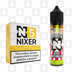 Berry Watermelon by Seriously x Nixer E Liquid | 60ml Long Fill, Nicotine Type: Nicotine Salt, Strength & Size: 05mg Salt • 60ml • Inc Shots (50/50)