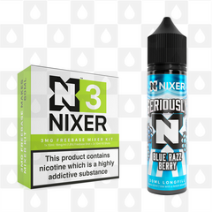 Blue Razz Berry by Seriously x Nixer E Liquid | 60ml Long Fill, Nicotine Type: Nicotine Free, Strength & Size: 00mg • 60ml • Inc VG/PG Shots (50/50)