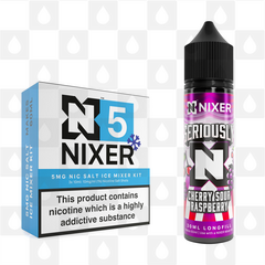 Cherry Sour Raspberry by Seriously x Nixer E Liquid | 60ml Long Fill, Nicotine Type: Nicotine Salt, Strength & Size: 05mg Ice Salt • 60ml • Inc Shots (50/50)