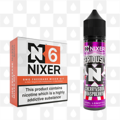 Cherry Sour Raspberry by Seriously x Nixer E Liquid | 60ml Long Fill, Nicotine Type: Regular Nicotine, Strength & Size: 06mg • 60ml • Inc Shots (70/30)