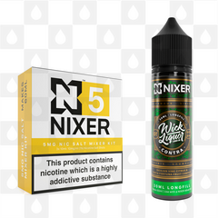 Contra by Wick Liquor x Nixer E Liquid | 60ml Long Fill, Nicotine Type: Nicotine Salt, Strength & Size: 05mg Salt • 60ml • Inc Shots (50/50)