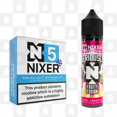 Fruity Fusion by Seriously x Nixer E Liquid | 60ml Long Fill, Nicotine Type: Nicotine Salt, Strength & Size: 05mg Ice Salt • 60ml • Inc Shots (50/50)