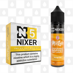 Mango Ice by Mix Labs x Nixer E Liquid | 60ml Long Fill, Nicotine Type: Nicotine Salt, Strength & Size: 05mg Salt • 60ml • Inc Shots (50/50)