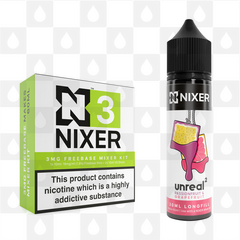 Passionfruit & Grapefruit by Unreal 2 x Nixer E Liquid | 60ml Long Fill, Nicotine Type: Nicotine Free, Strength & Size: 00mg • 60ml • Inc VG/PG Shots (50/50)