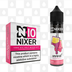 Passionfruit & Grapefruit by Unreal 2 x Nixer E Liquid | 60ml Long Fill, Nicotine Type: Nicotine Salt, Strength & Size: 10mg Salt • 60ml • Inc Shots (50/50)