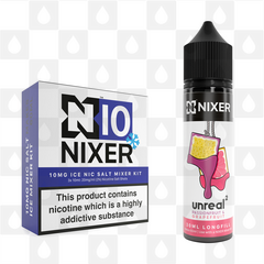 Passionfruit & Grapefruit by Unreal 2 x Nixer E Liquid | 60ml Long Fill, Nicotine Type: Nicotine Salt, Strength & Size: 10mg Salt Ice • 60ml • Inc Shots (50/50)