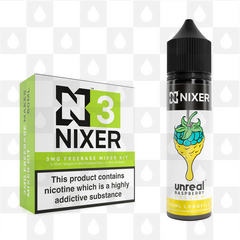 Yellow by Unreal x Nixer E Liquid | 60ml Long Fill, Nicotine Type: Nicotine Free, Strength & Size: 00mg • 60ml • Inc VG/PG Shots (50/50)