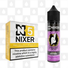 Redcurrant Grape & Cherry by Rachael Rabbit x Nixer E Liquid | 60ml Long Fill, Nicotine Type: Nicotine Salt, Strength & Size: 05mg Salt • 60ml • Inc Shots (50/50)