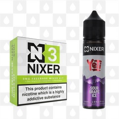 Sour Grape Ice by Yeti x Nixer E Liquid | 60ml Long Fill, Nicotine Type: Nicotine Free, Strength & Size: 00mg • 60ml • Inc VG/PG Shots (50/50)