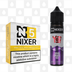 Sour Grape Ice by Yeti x Nixer E Liquid | 60ml Long Fill, Nicotine Type: Nicotine Salt, Strength & Size: 05mg Salt • 60ml • Inc Shots (50/50)