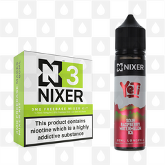 Sour Raspberry & Watermelon by Yeti x Nixer E Liquid | 60ml Long Fill, Nicotine Type: Nicotine Free, Strength & Size: 00mg • 60ml • Inc VG/PG Shots (50/50)