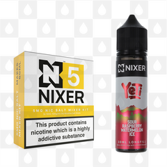 Sour Raspberry & Watermelon by Yeti x Nixer E Liquid | 60ml Long Fill, Nicotine Type: Nicotine Salt, Strength & Size: 05mg Salt • 60ml • Inc Shots (50/50)