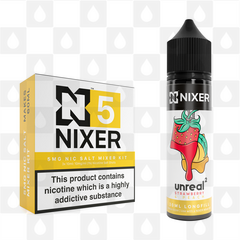 Strawberry & Peach by Unreal 2 x Nixer E Liquid | 60ml Long Fill, Nicotine Type: Nicotine Salt, Strength & Size: 05mg Salt • 60ml • Inc Shots (50/50)