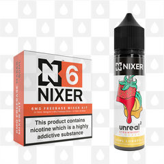 Strawberry & Peach by Unreal 2 x Nixer E Liquid | 60ml Long Fill, Nicotine Type: Regular Nicotine, Strength & Size: 06mg • 60ml • Inc Shots (70/30)