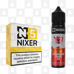 Strawberry Lemon by Yeti x Nixer E Liquid | 60ml Long Fill, Nicotine Type: Nicotine Salt, Strength & Size: 05mg Salt • 60ml • Inc Shots (50/50)