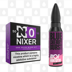 Blue Cherry Burst | BAR EDTN by Riot Squad E Liquid | 60ml Long Fill, Nicotine Type: Nicotine Free, Strength & Size: 00mg • 60ml • Inc VG/PG Shots (50/50)