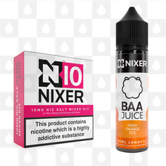 Fresh Orange Fizz by Baa Juice x Nixer E Liquid | 60ml Long Fill, Nicotine Type: Nicotine Salt, Strength & Size: 10mg Salt • 60ml • Inc Shots (50/50)