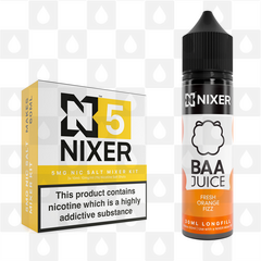 Fresh Orange Fizz by Baa Juice x Nixer E Liquid | 60ml Long Fill, Nicotine Type: Nicotine Salt, Strength & Size: 05mg Salt • 60ml • Inc Shots (50/50)