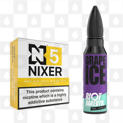 Grape Ice | BAR EDTN by Riot Squad E Liquid | 60ml Long Fill, Nicotine Type: Nicotine Salt, Strength & Size: 05mg Salt • 60ml • Inc Shots (50/50)